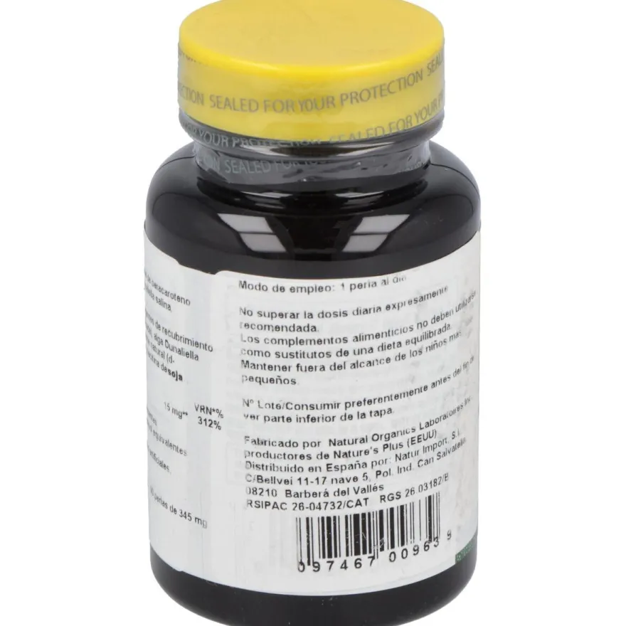 Nature'S Plus Beta Caroteno 90 Perlas