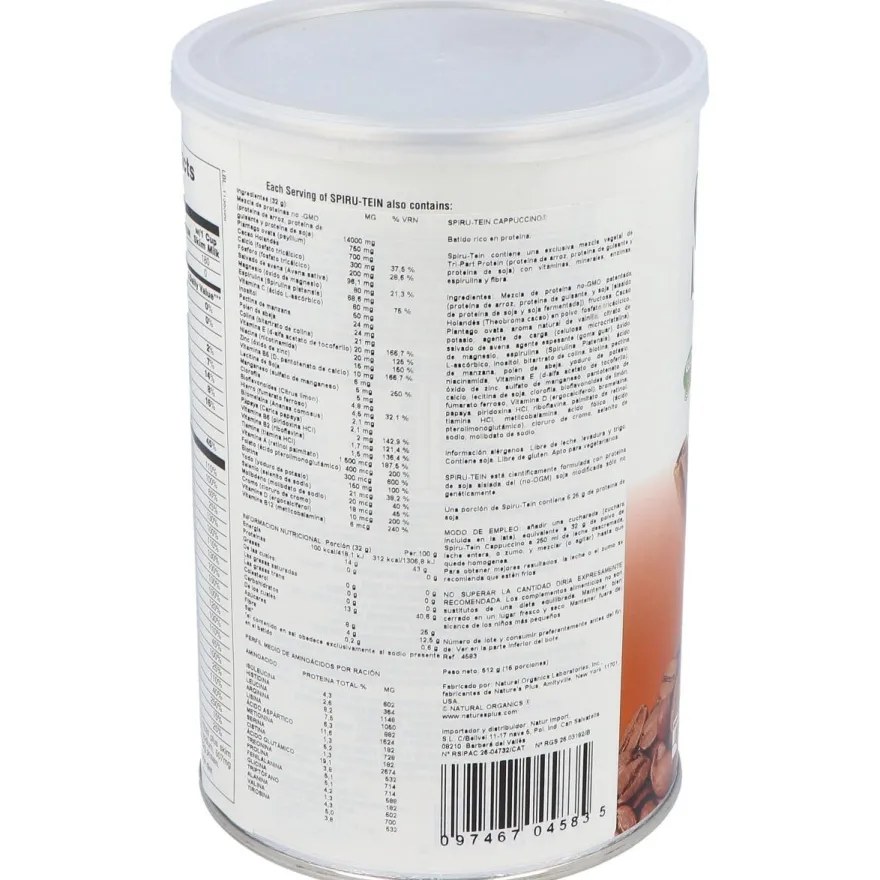 Nature'S Plus Spiru-Tein Cappuccino 512G