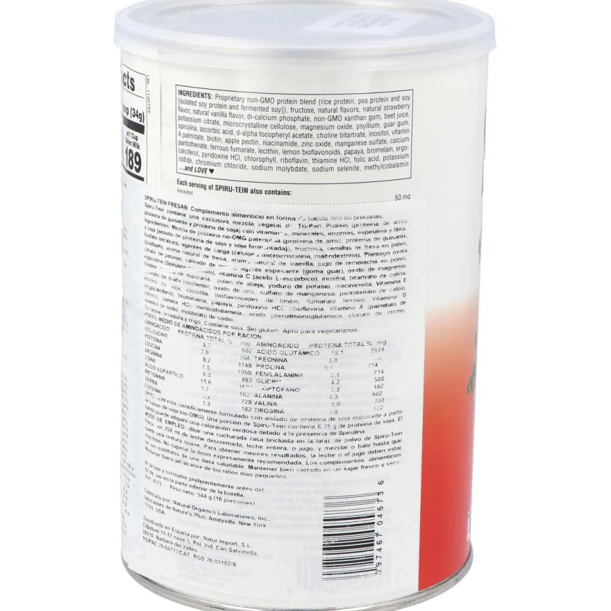 Nature'S Plus Spiru-Tein Fresa 544G