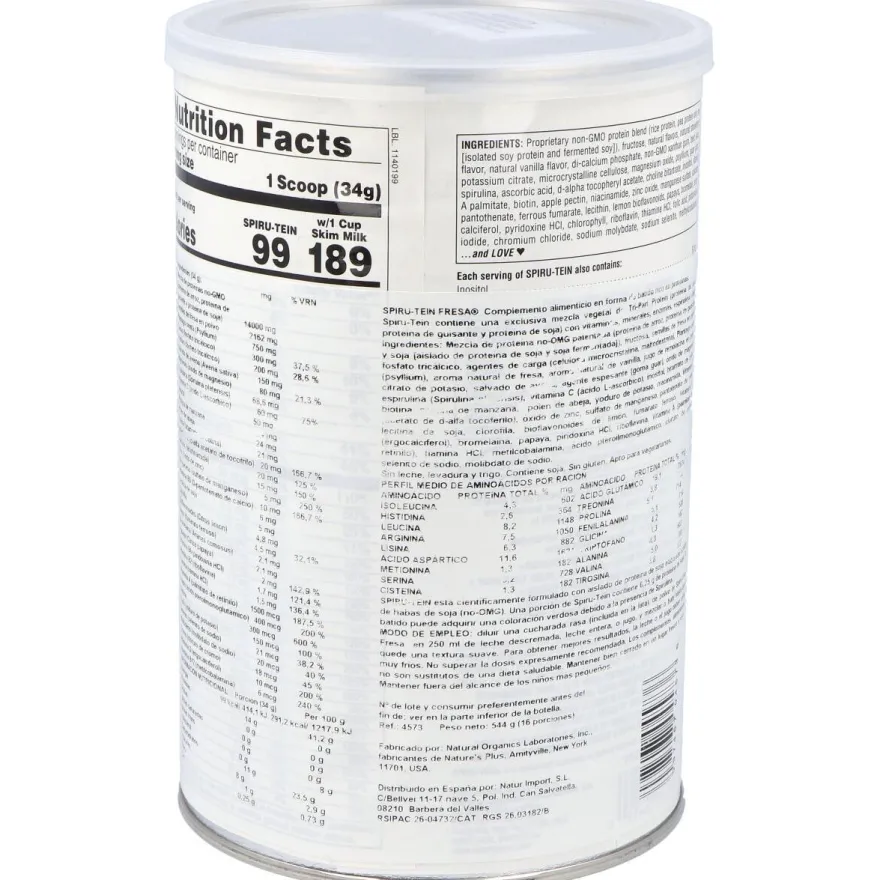 Nature'S Plus Spiru-Tein Fresa 544G