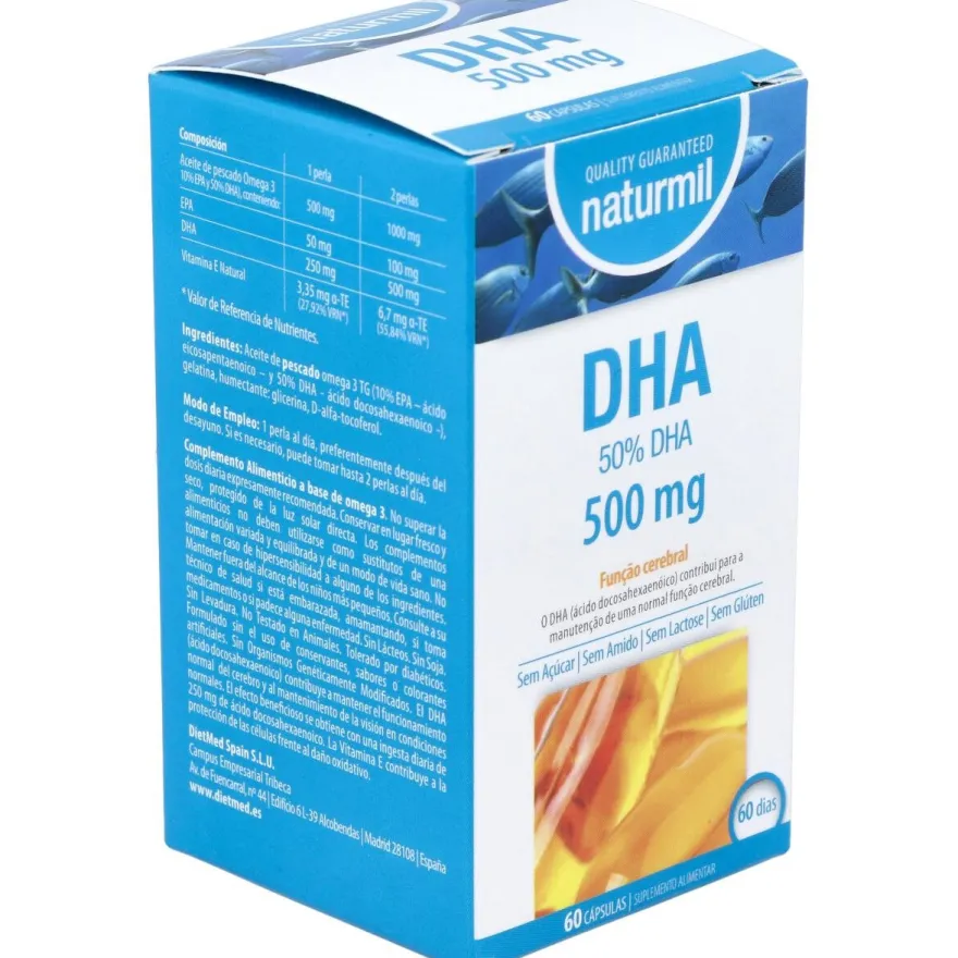 Naturmil Dha 500 Mg Sin Gluten 60 Capsulas