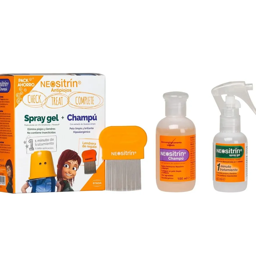 Neositrin 100 % Spray + Champú - Antipiojos (kit) - Sanofi