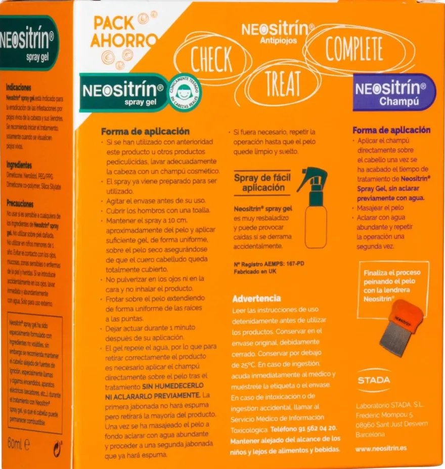 Neositrin 100 % Spray + Champú - Antipiojos (kit) - Sanofi