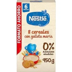 Nestlé Papilla 8 Cereales Galleta Maria 0% Azúcar Añadido 950g - Nestl