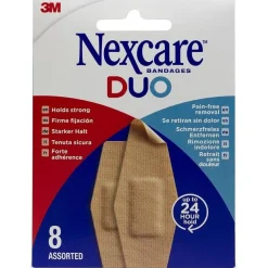 Nexcare Duo Silicona Surtido de 8 Vendajes Flexibles, 1 Unidad - Welnia
