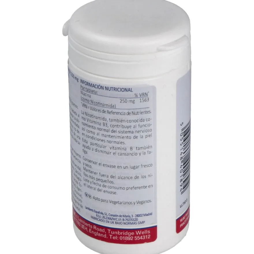 Nicotinamida 250mg Vitamina B3 - Lamberts
