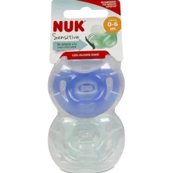 Nuk Chupete Sensitive Silicona 0-6 Meses, 2 Unidades