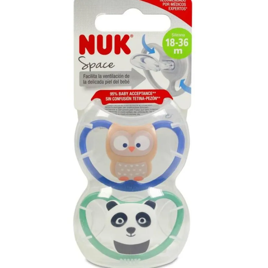 Nuk Chupete Space Cebra Silicona 18-36 Meses 2U
