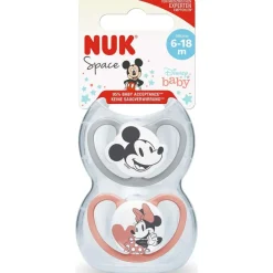 Nuk Chupete Space Mickey Silicona Rojo 6-18 Meses