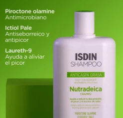 Nutradeica Champú Anticaspa Grasa, 400 ml. - Isdin