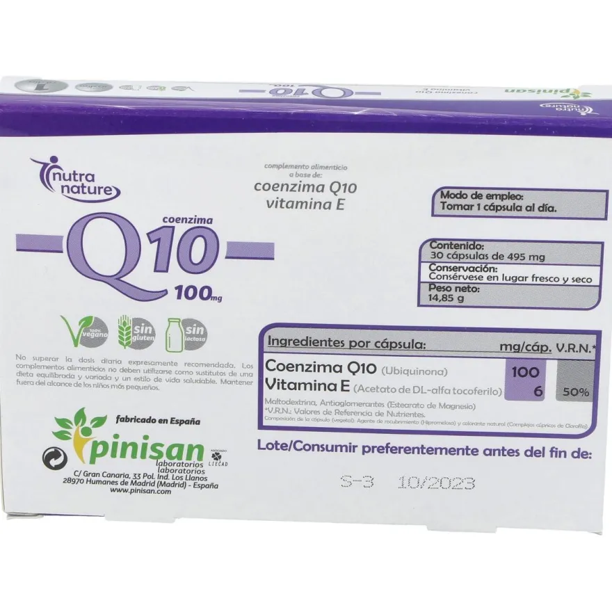 Nutranature Q10 100mg 30caps - Pinisan