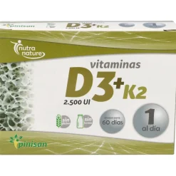Nutra Nature Vitaminas D3 + K2 60caps - Pinisan