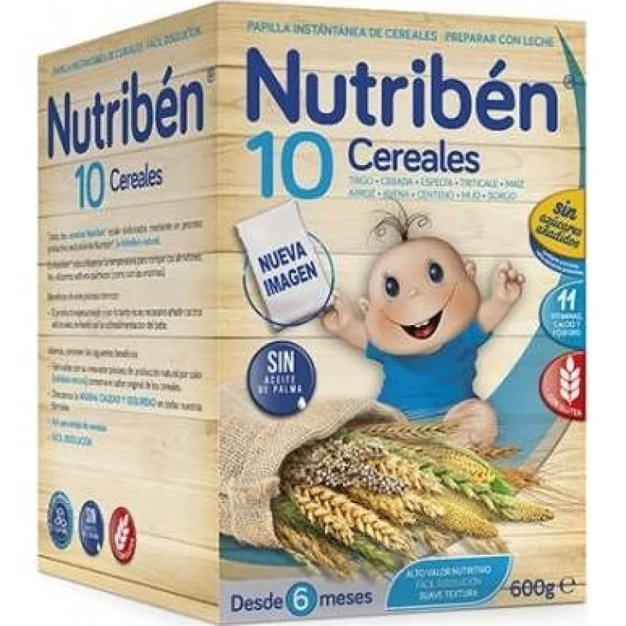 Nutribén Papilla 10 Cereales, 600 g - Nutriben