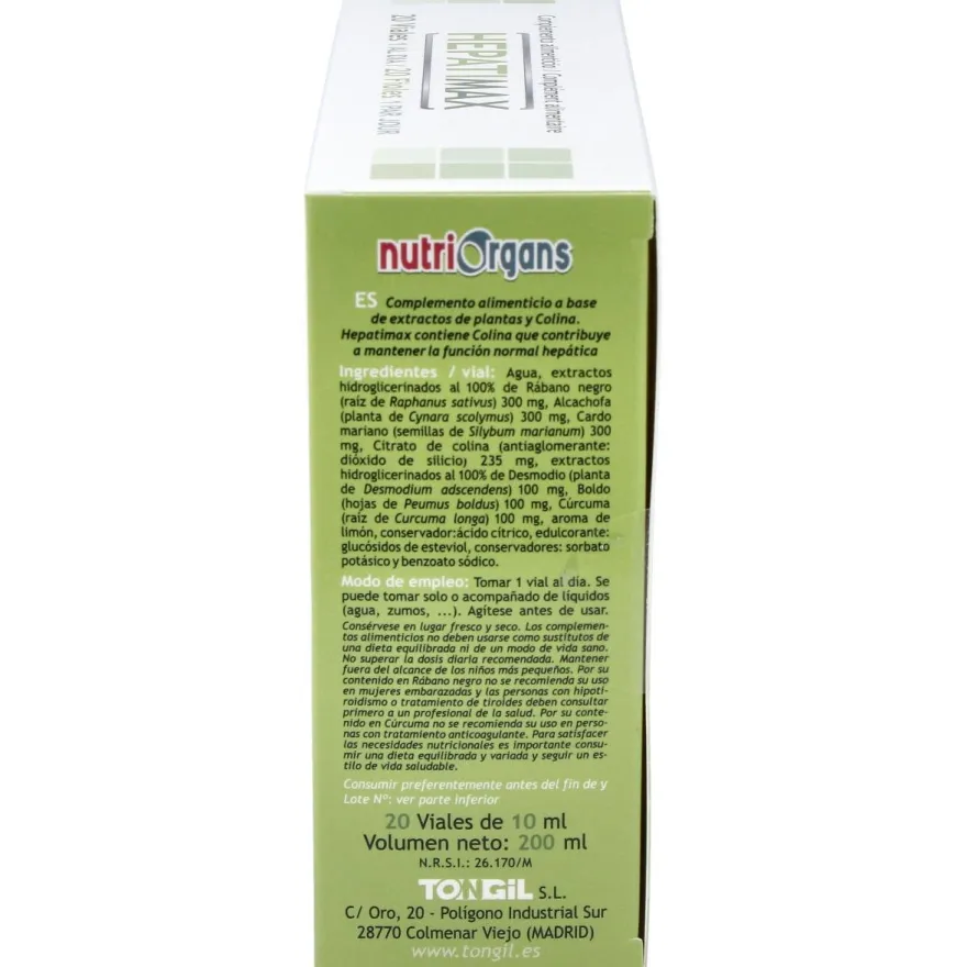 Nutriorgans Hepatimax 20 Viales - Tongil