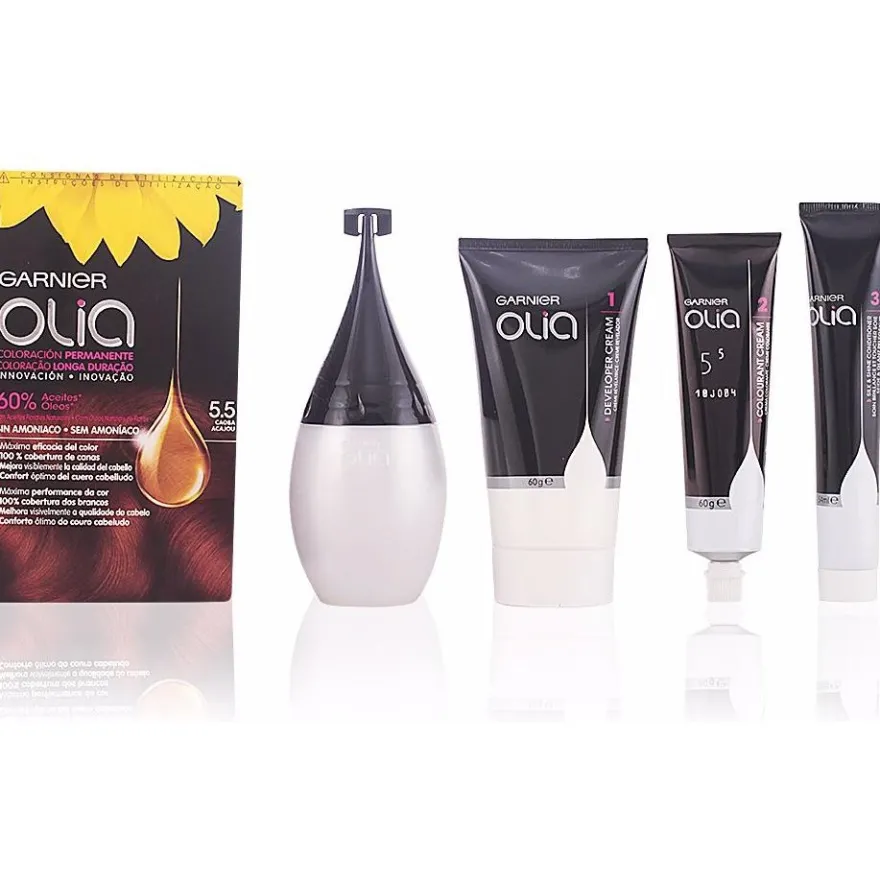 Olia Coloración Permanente N°5.5 Caoba 4 Piezas - Garnier