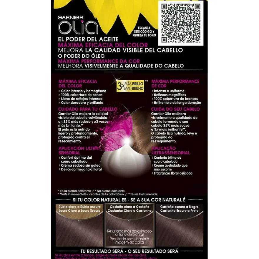 Olia Coloración Permanente N°4.15 Chocolate 4uds - Garnier