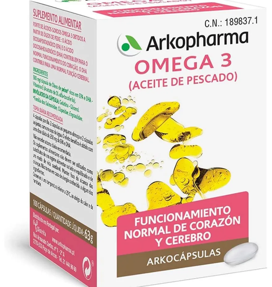 Omega 3 Aceite De Pescado Arkopharma (100 Capsulas)