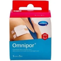 Omnipor Esparadrapo de Papel 5 cm X 5 M, 1 Ud - Hartmann