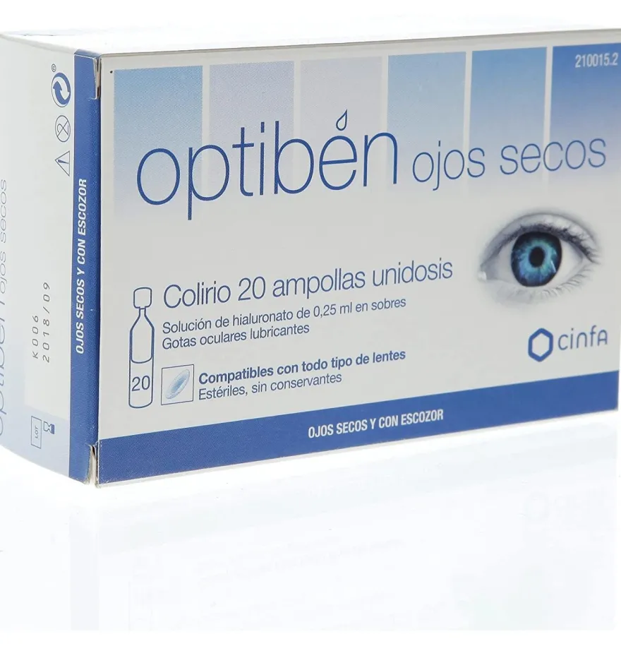 Optiben Ojos Secos Gotas - Sequedad Ocular (20 Ampollas Unidosis 0,25 ml) - Cinfa S a
