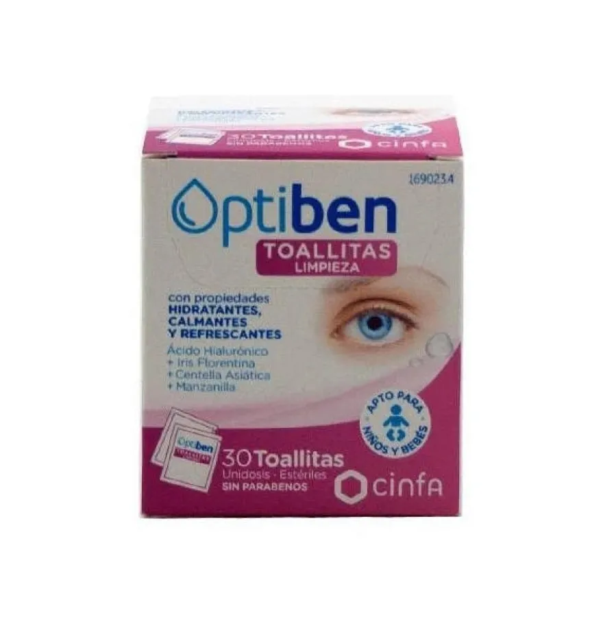 Optiben Toallita con Locion Limpiadora Higiene (30 Unidades) - Cinfa S a
