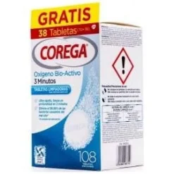 Oxígeno Bio - Activo Limpieza Prótesis Dental 108 Tabletas - Corega