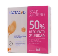 Pack Ahorro Lactacyd Gel de Higiene Intima, 2ª ud al 50%, 2 x 200 ml. - Perrigo