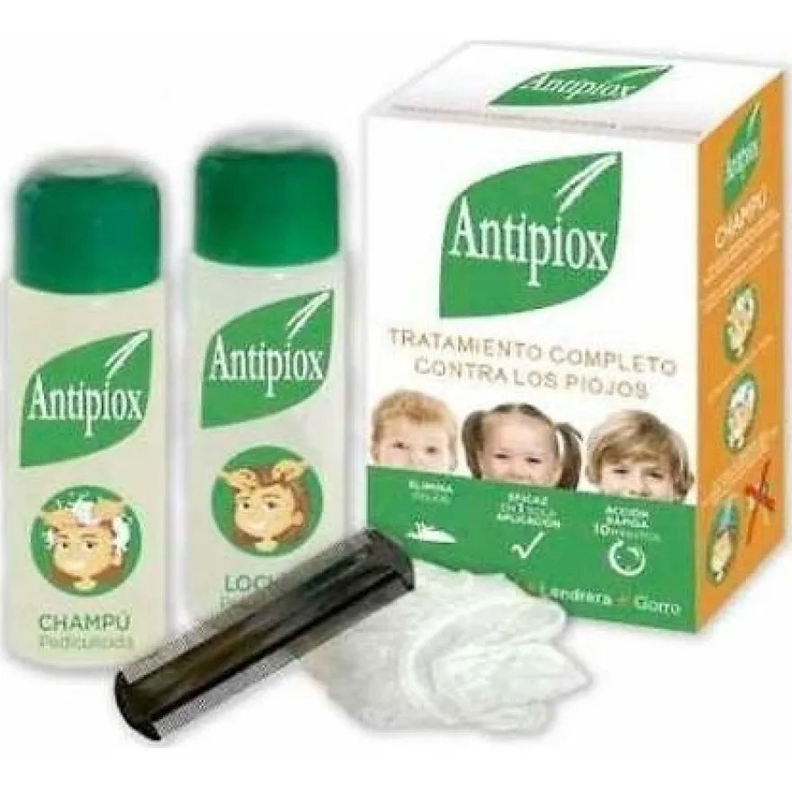 Pack Champu y Locion Pediculicida con Liendreda y Gorro - Antipiox
