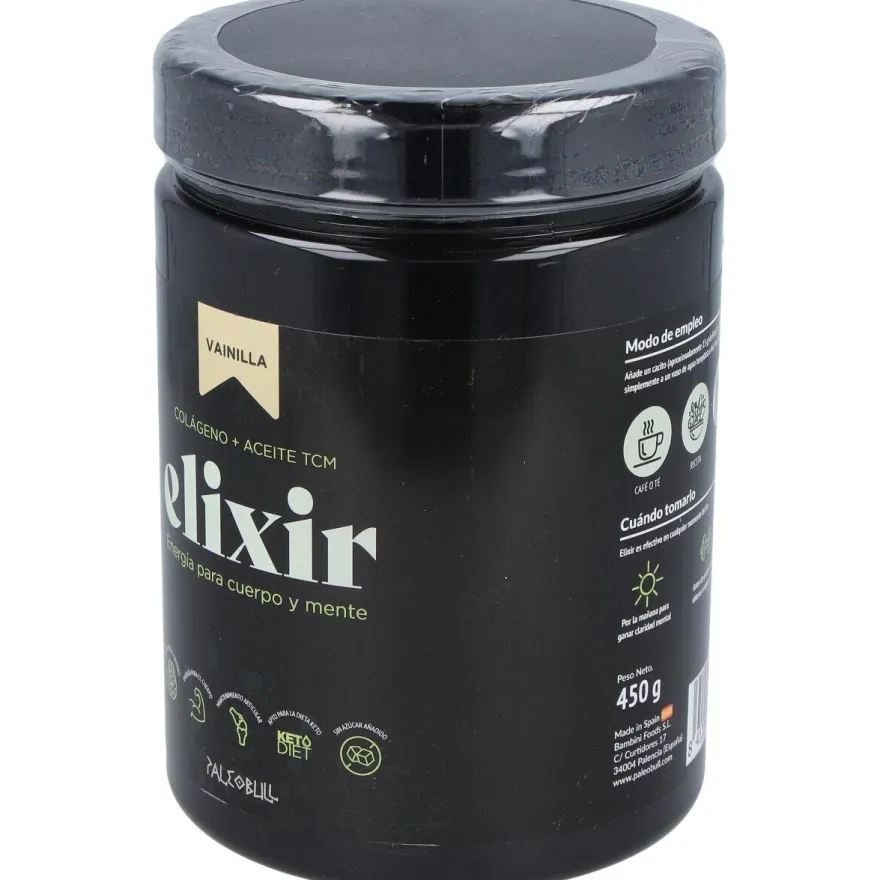 Paleobull Elixir Colageno+Aceitetcm Vainilla 450Gr