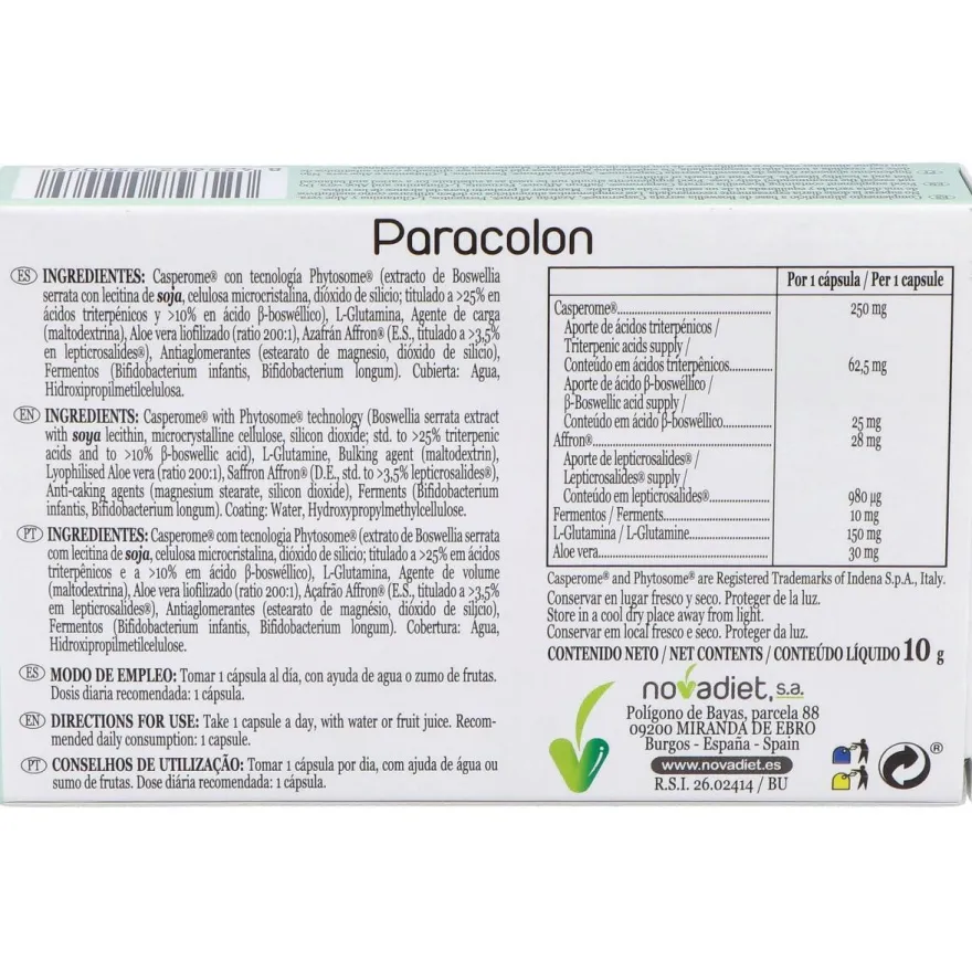 Paracolon Cápsulas 15 Cápsulas - Novadiet