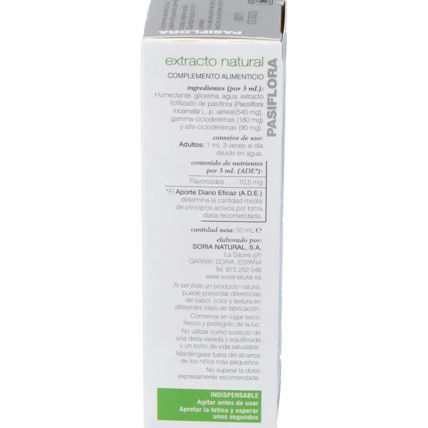 Pasiflora Extracto Glicerinado 50ml - Soria Natural