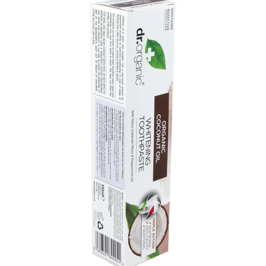 Pasta De Dientes Aceite De Coco Organico 100Ml.