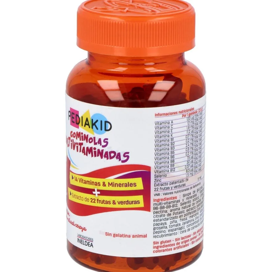Pediakid Multivitaminadas Sabor Naranja y Cereza 60uds - Ineldea