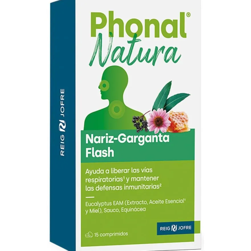 Phonal Natura Nariz-Garganta Flash 15 Comprimidos