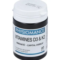 Physiomance Vitamines D3 y K2 60comp - Therascience