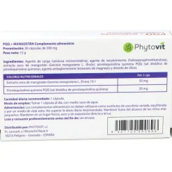 Phytovit Pqq Y Mangostán 30Caps