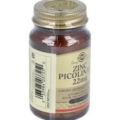 Piccolinato Zinc 22mg 100 Comprimidos - Solgar
