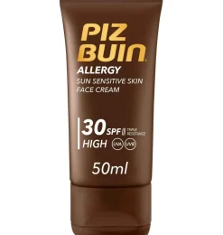Piz Buin Allergy Crema Facial Piel Sensible al Sol Spf 30 - Proteccion Alta (1 Envase 50 ml) - Johnson&johnson