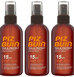 Piz Buin Fps 15 Proteccion Media - Aceite En Spray Solar Acelerador De Bronceado (1 Envase 150 Ml)