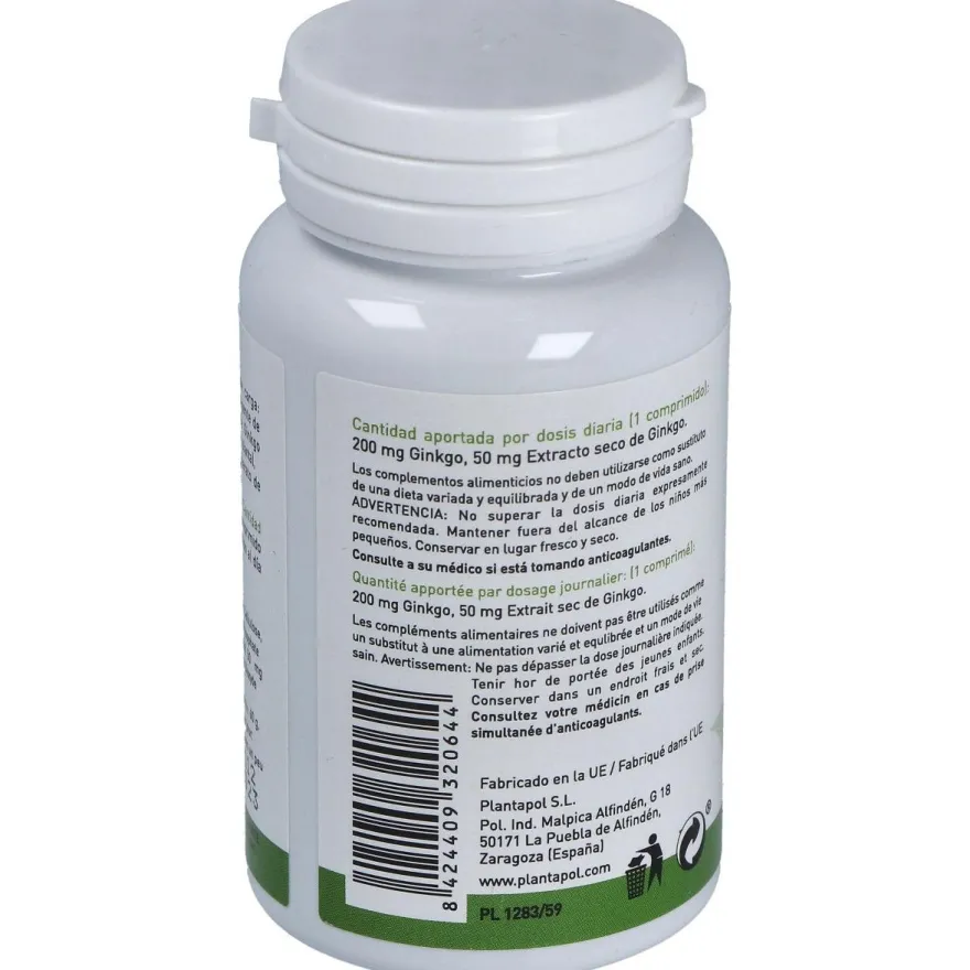 Plantapol Ginkgo Biloba 100 Comprimidos