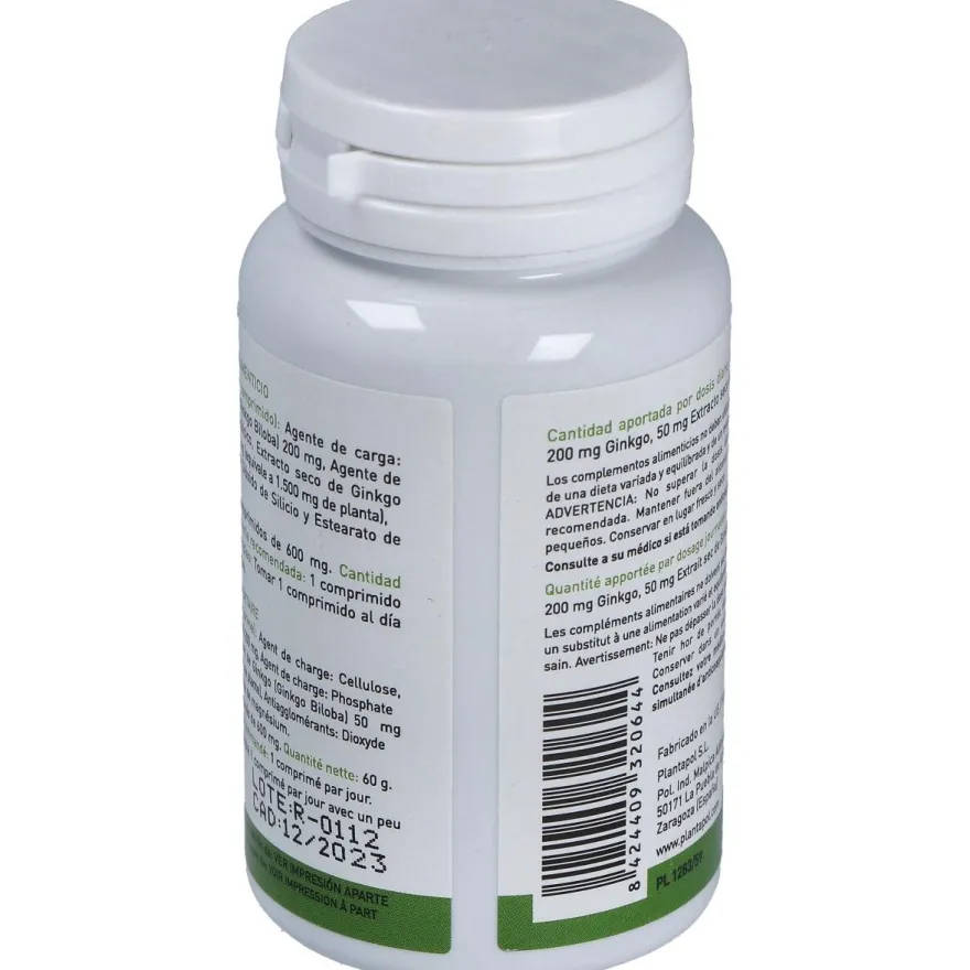 Plantapol Ginkgo Biloba 100 Comprimidos