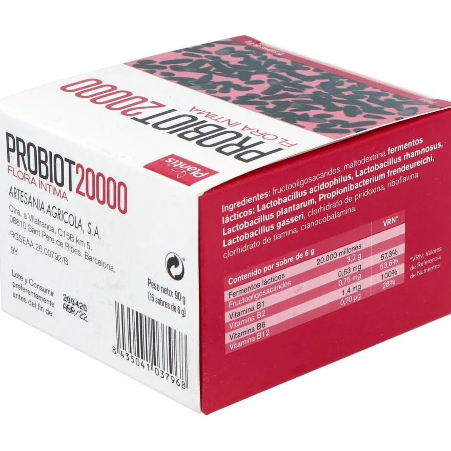 Plantis Probiot 20000 F.Intima 15 Sobres 6G