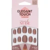 Polished Colour Nails With Glue Oval Mink Nude