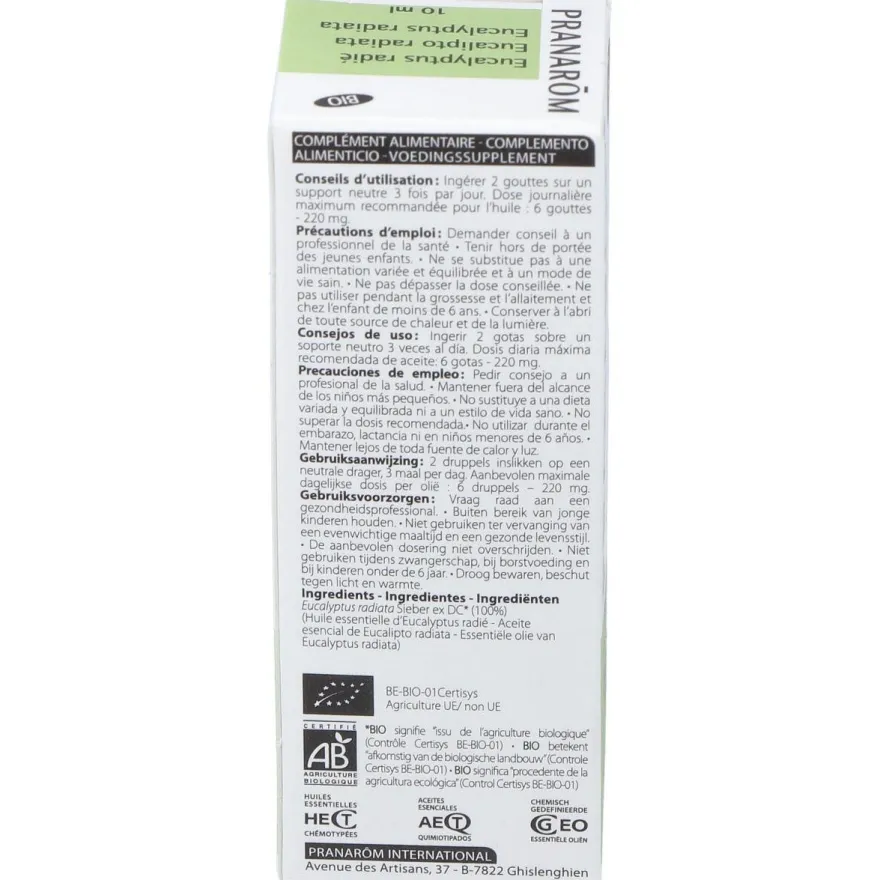 Pranarôm Aceite Esencial De Eucalipto Radiata Bio 10Ml