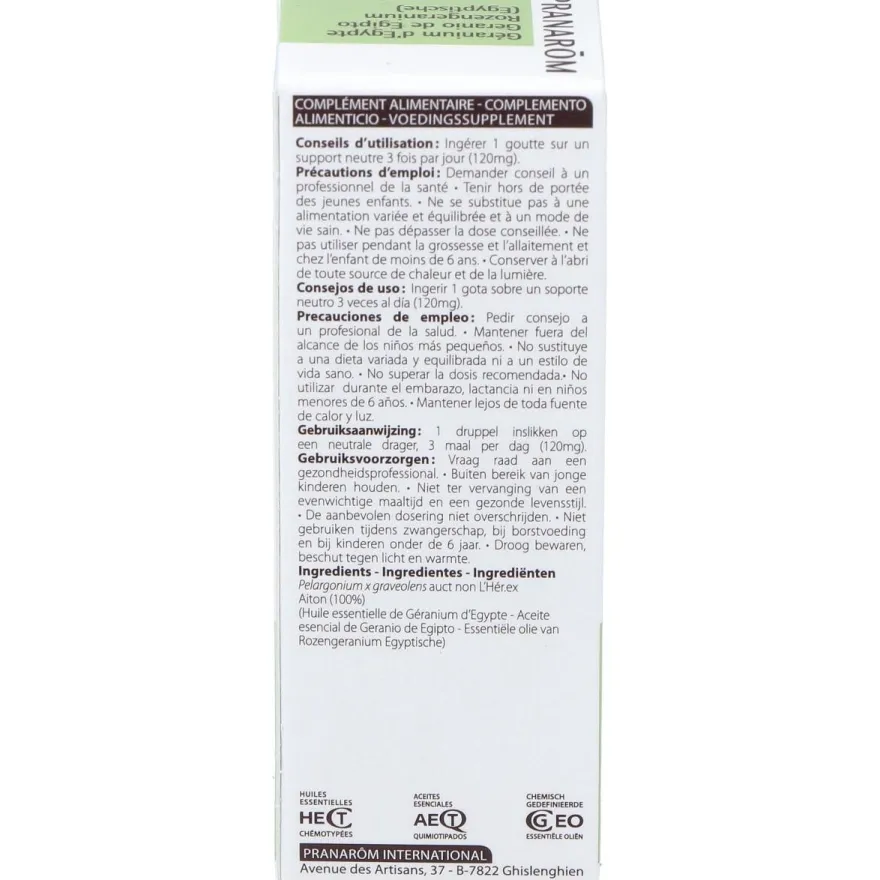 Pranarôm Aceite Esencial de Geranio de Egipto 10ml - Pranarom
