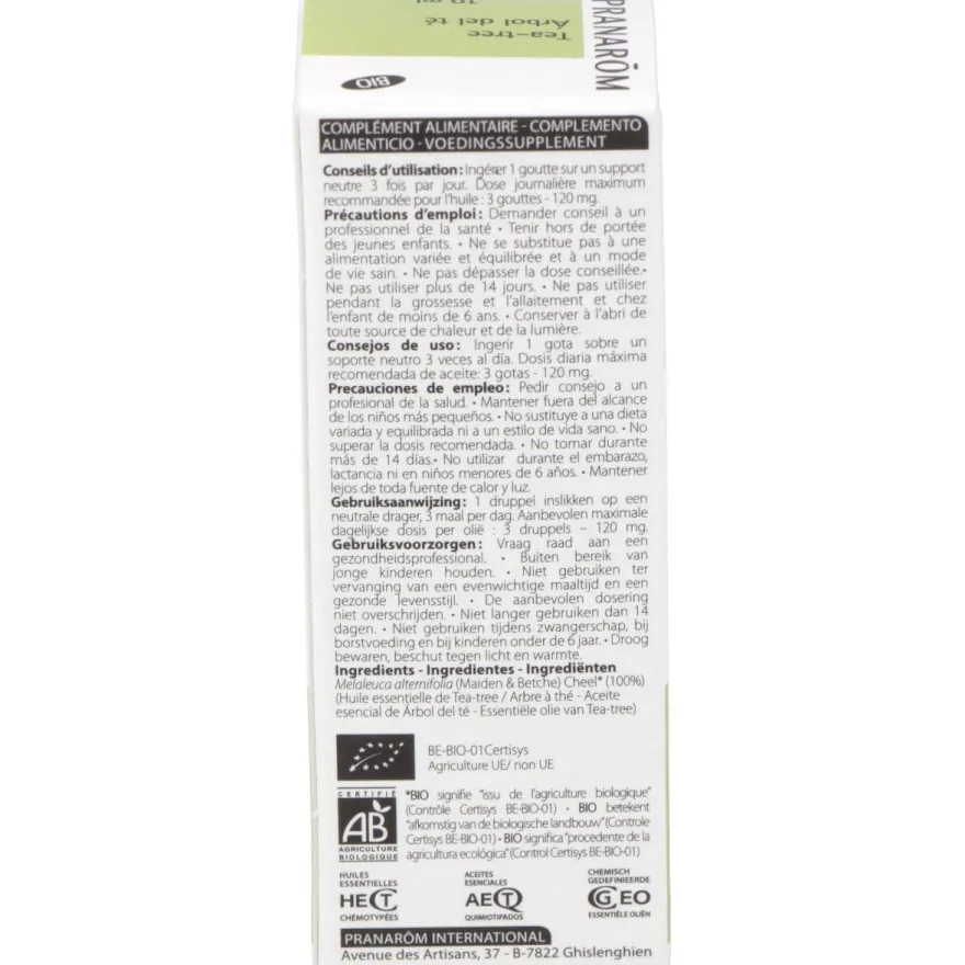 Pranarôm Aceite Esencial de Árbol de Té Bio 10ml - Pranarom