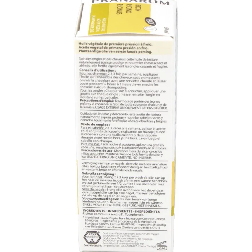 Pranarôm Aceite Vegetal Ricino Bio 50ml - Pranarom