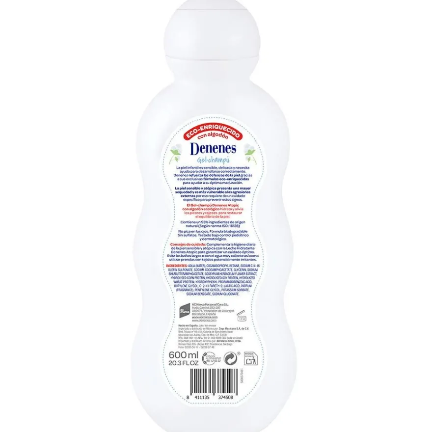 Protech Piel Atópica Gel - Champú 600ml - Denenes