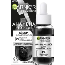 Pure Active Aha + Bha + Carbón Sérum Anti - Imperfecciones 30 ml - Garnier