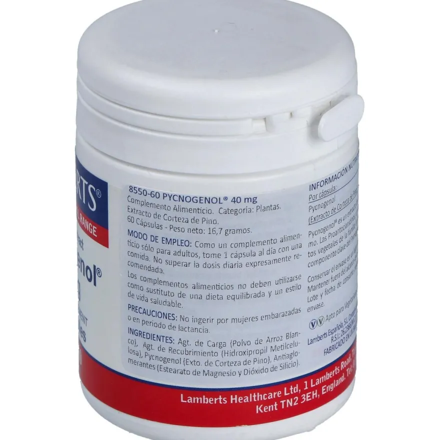 Pycnogenol 40 mg.(extracto de Pino Bark) 60 Cap - Lamberts