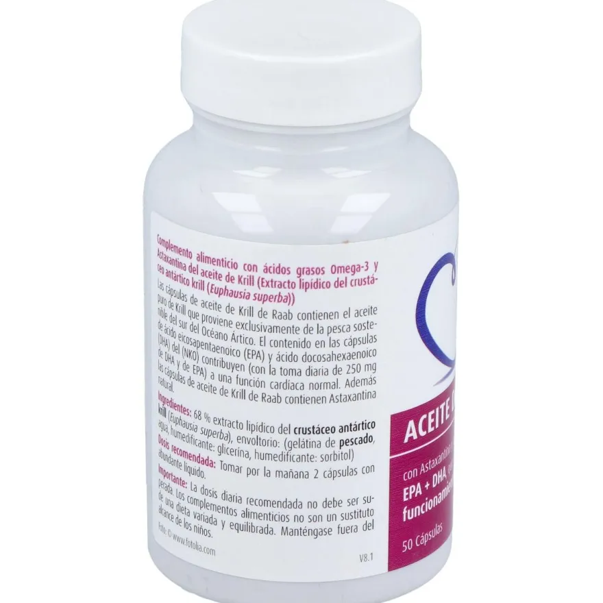 Raab Vitalfood Aceite Krill Forte 50Caps